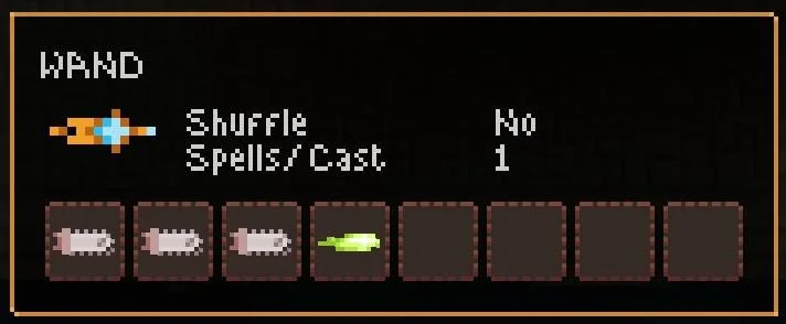 Noita weapon mixing system